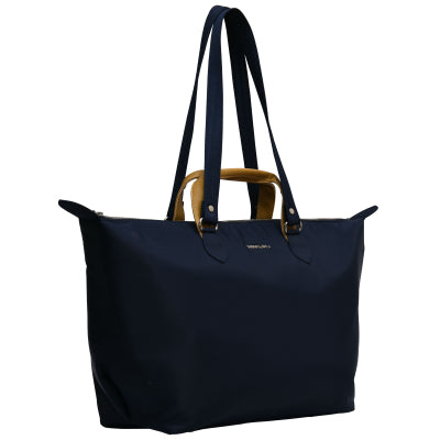 Cabin Tote Midi In Navy Blue