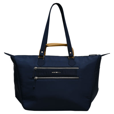 Cabin Tote Midi In Navy Blue