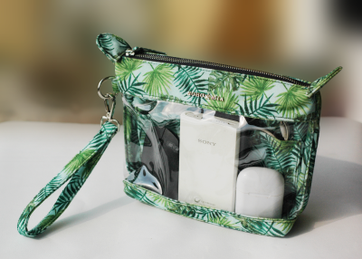 Find Easy Travel Pouch Green Leaf Print