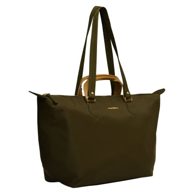 Cabin Tote Midi In Olive Green